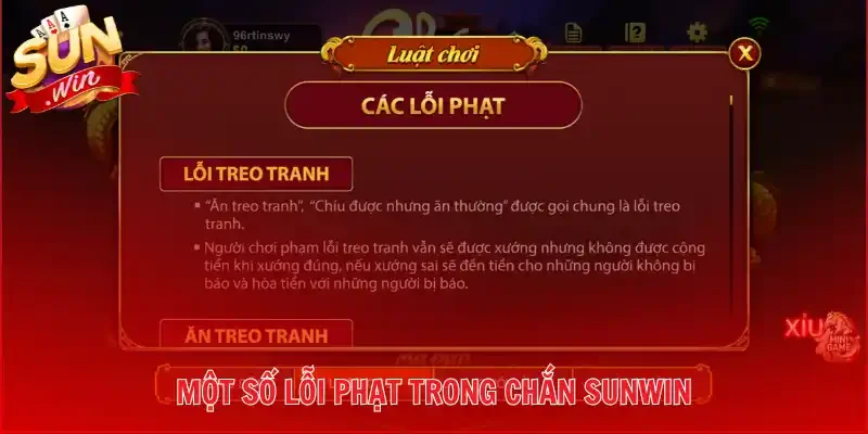 Một số lỗi phạt trong Chắn Sunwin