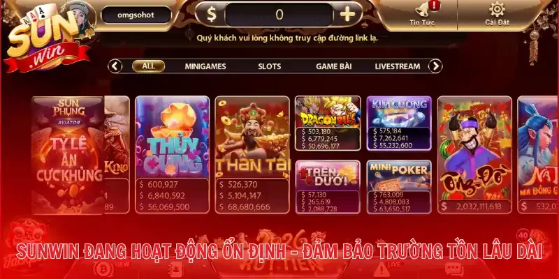 Sunwin đang hoạt động ổn định - Đảm bảo trường tồn lâu dài