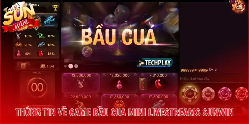 Thông tin về game Bầu Cua Mini Livestreams Sunwin 
