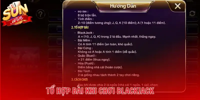 Tổ hợp bài khi chơi Blackjack