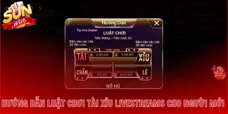 Hướng dẫn luật chơi Tài xỉu livestreams cho người mới